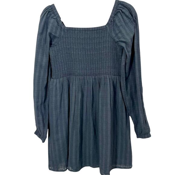 NEW American Eagle Outfitters Smocked Milkmaid Mini Sun Dress Small Dark Gray - Picture 1 of 8